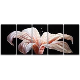(^_-) 'Day Lily' Extra-large 5-panel Handmade Metal Wall Art