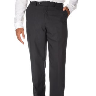 Montefino Mondo Men's 'Super 120' Merino Black Wool Pants