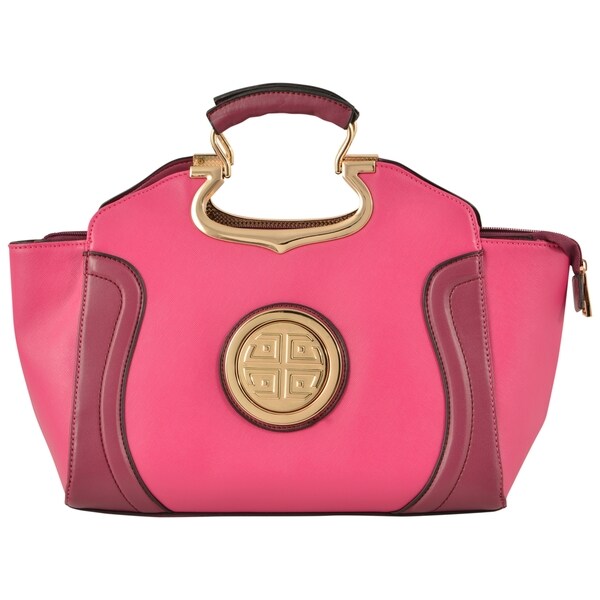 Dasein Drop Handle Raised Stitch Winged Handbag with Removable Shoulder