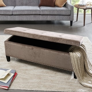 Madison Park Shandra II Bench Storage Ottoman with Tufted Top