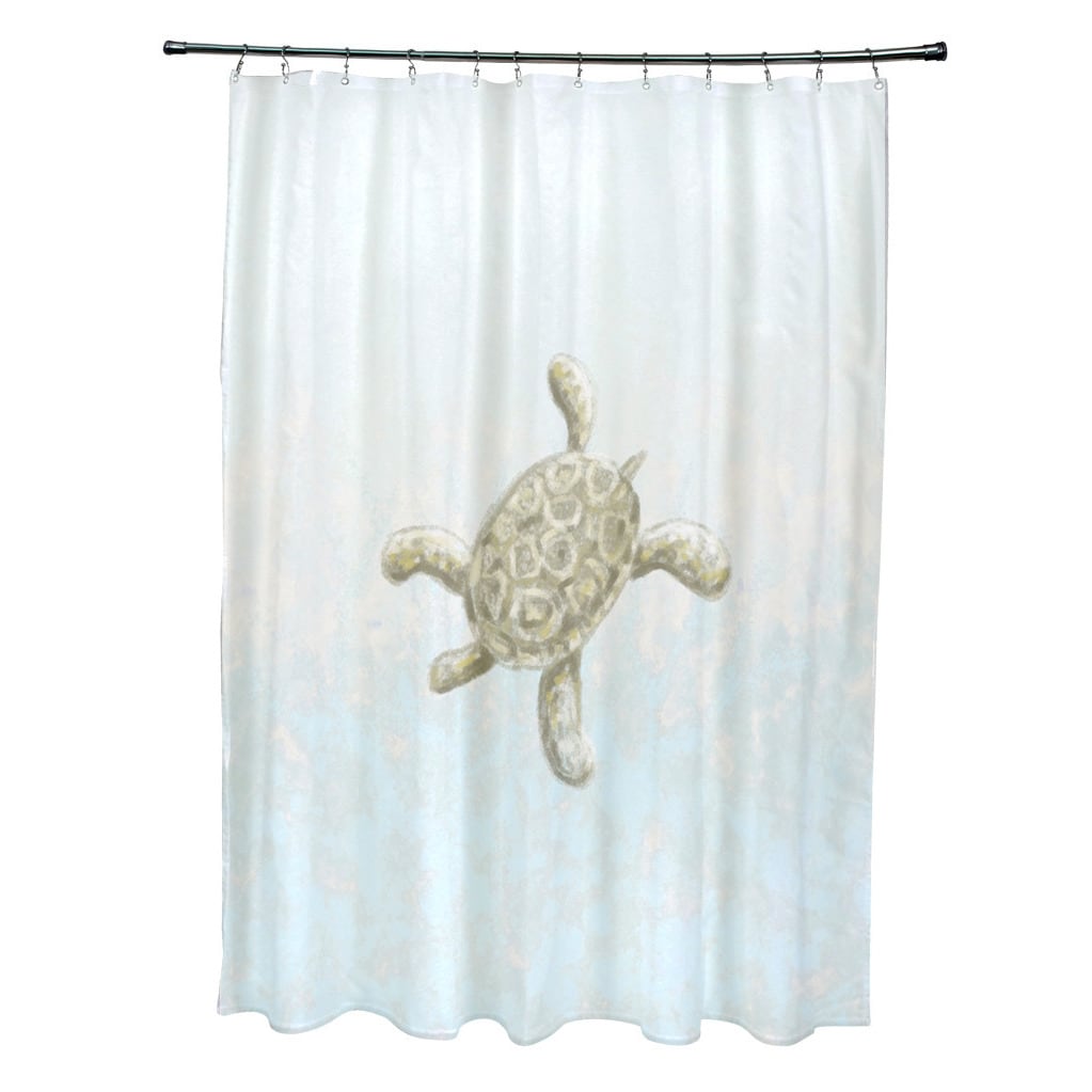 71 X 74 Inch Tortuga And Water Coastal Shower Curtain