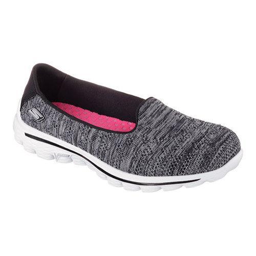 Women's Skechers GOwalk 2 Captivate Slip On Black/White