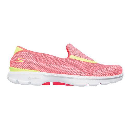 Women's Skechers GOwalk 3 Nite Owl Slip On Shoe Hot Pink/Lime