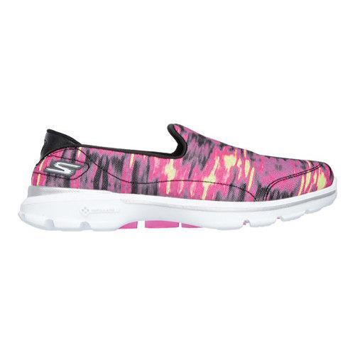 Women's Skechers GOwalk 3 Swell Slip On Black/Hot Pink