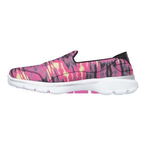 Women's Skechers GOwalk 3 Swell Slip On Black/Hot Pink