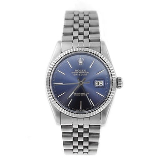 Pre-Owned Rolex Men's Datejust 16014 Stainless Steel Blue Stick Watch