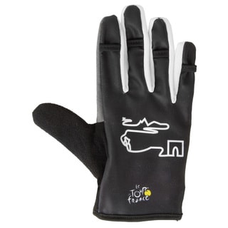 Tour de France Full Finger Black Gel Gloves-Image