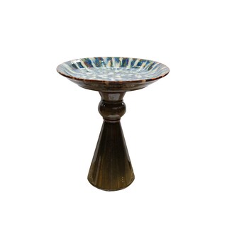 Buy  16-inch Ceramic Leaf Bird Bath