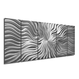 Hot Deal Abstract Modern Starburst Sculpture 'Flexure' Original Metal Wall Art