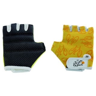 Tour de France Yellow and Black Half-Finger Touch Gloves-Image