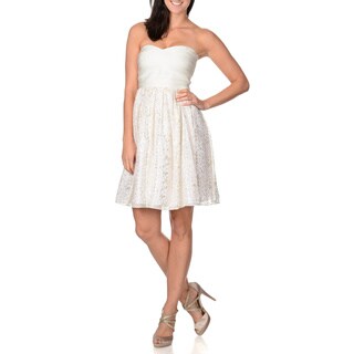 Erin Featherston Women's White Strapless Fit and Flare Party Dress-Image