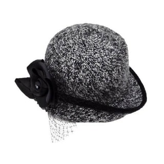 Swan Women's Black and White Chenille Boucle Hat-Image