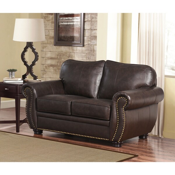 ABBYSON LIVING Richfield Top Grain Leather Loveseat 16692857