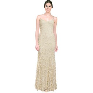 Theia Women's Ivory Petal Embellished Sleeveless Gown-Image