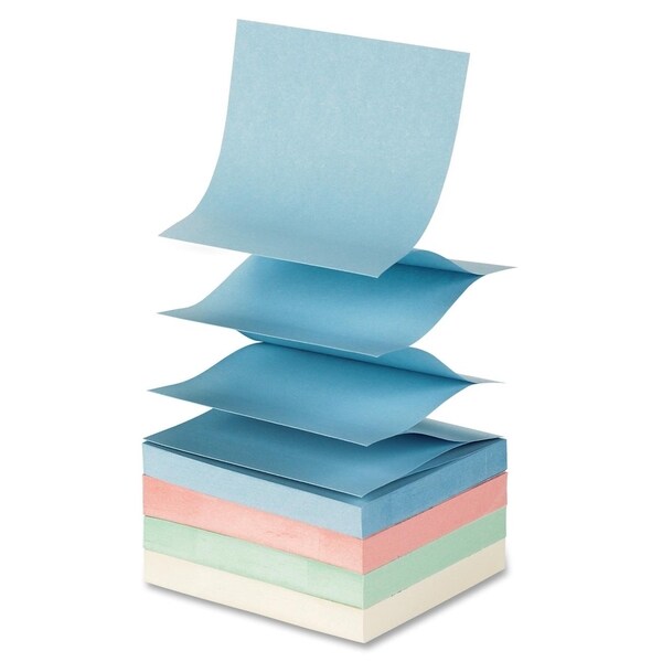 Sparco Fanfold Pop-up Adhesive Pastel Note Pads - 12/PK