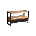 Timbergirl Reclaimed Wood TV Cabinet with Black Metal Drawers (India)