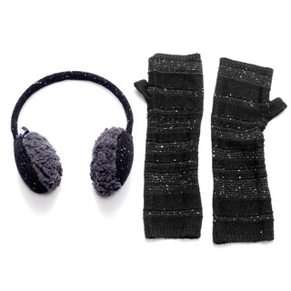 Muk Luks Sprinkled Ear Muff &amp; Armwarmer Set-Image