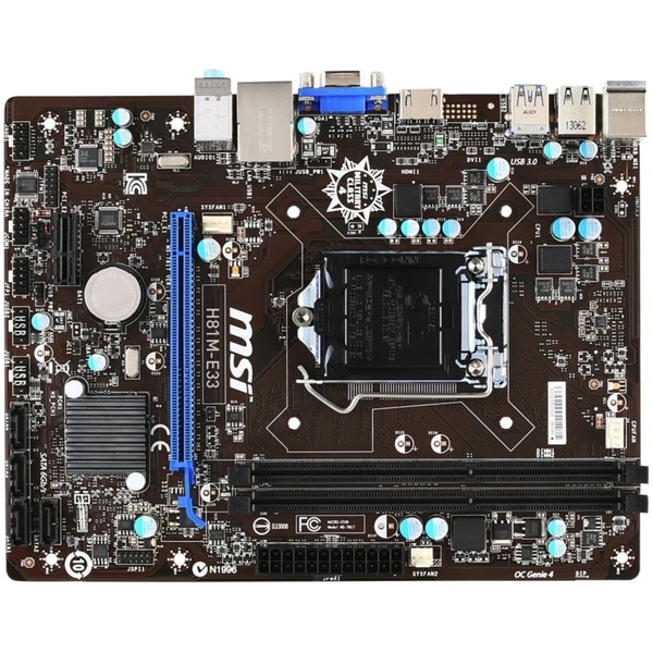 MSI H81M-E33 Desktop Motherboard - Intel H81 Chipset - Socket H3 LGA-