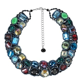 Sparkling Treasure Multicolor Crystal Statement Necklace (Thailand)