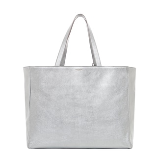 Saint Laurent Reversible Metallic Leather and Canvas Tote