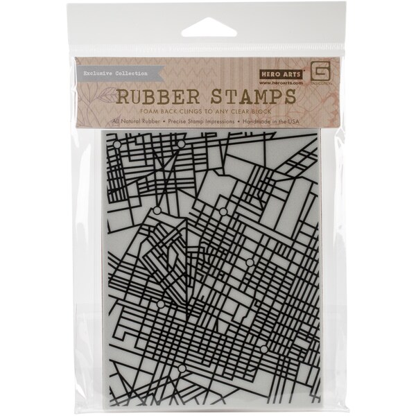 Basic Grey Second City Cling Stamps By Hero Arts-City Map