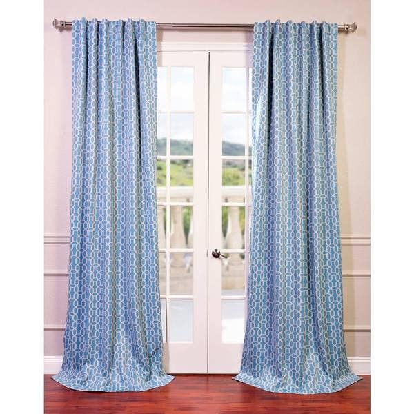 EFF Fret Sky Blue/ Teal Blackout Curtain Panel