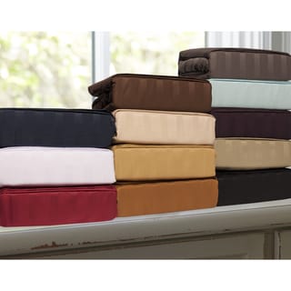 Luxurious Dobby Stripe 4-piece Hotel Collection Sheet Set-Image