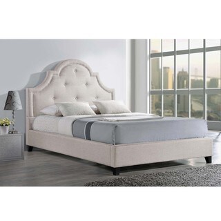 Baxton Sudio Hamlin Light Beige Linen Bed with Bench