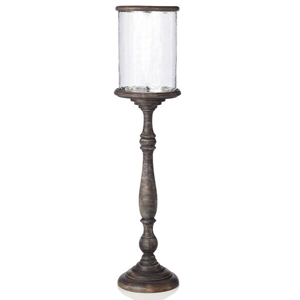 Sage & Co 41-inch Wood Candlestick With Hurricane