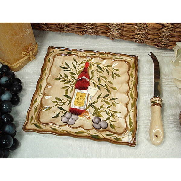 Designs Lusso Design ceramic Cheese Harvest Knife Tuscan Board  Ceramic cheese with knife