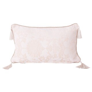 Best Shopping Evelyn Bullion Cord and Tassels Damask Throw Pillow