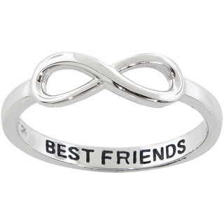 Eternally Haute Sterling Silver Best Friends Infinity Ring Eternally Haute Sterling Silver Best Friends Infinity Ring