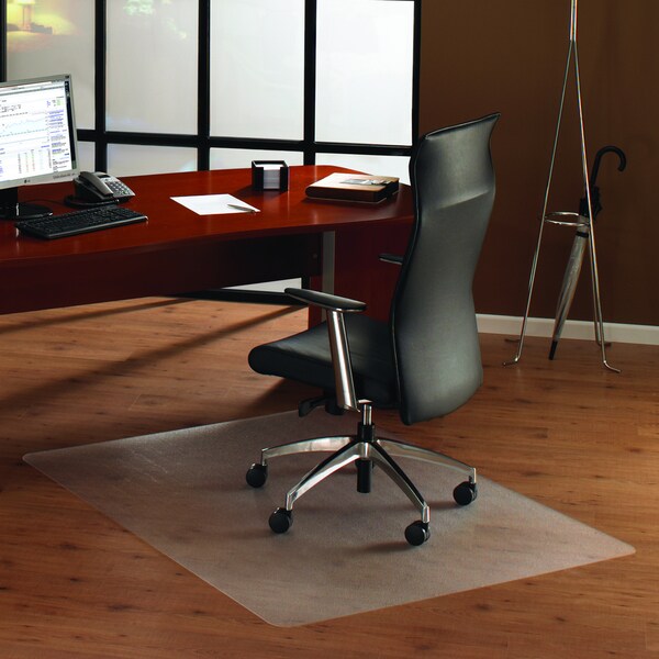 Floortex Cleartex Anti-Slip Ultimat Rectangular Chairmat for Polished Hard Floors (4' x 4'5)