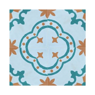 Find Shop Pack of 12 Kasba Green Handmade 8 x 8-inch Cement/ Granite Moroccan Tile (Morocco)