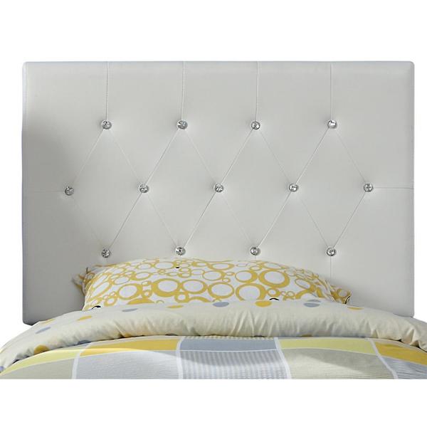 Glitz Twin 39-inch Faux Leather Rhinestone Headboard Only ...