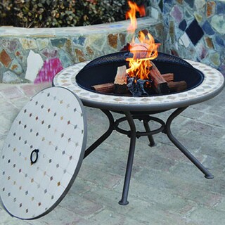Deeco Marble Milano Fire Pit Table