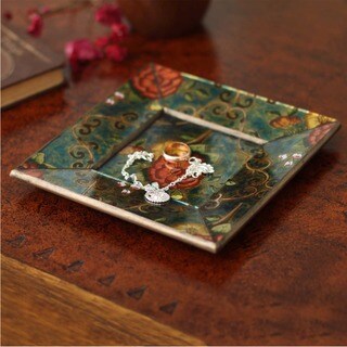 For sale Reverse Painted Glass 'Field of Roses' Tray (Peru)