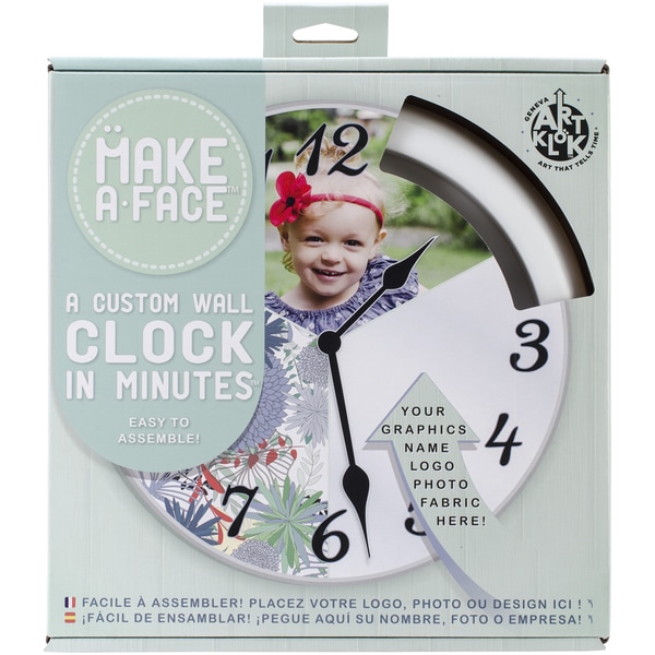 Make A Face 10" Clock Kit-White W/Clear Lense