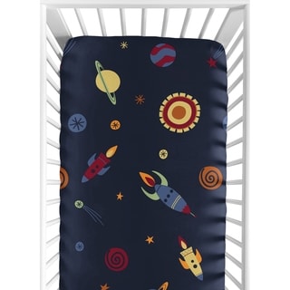 Sweet Jojo Designs Space Galaxy Fitted Crib Sheet-Image