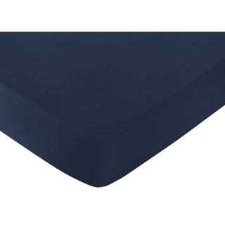 Sweet Jojo Designs Ocean Navy Blue Fitted Crib Sheet-Image