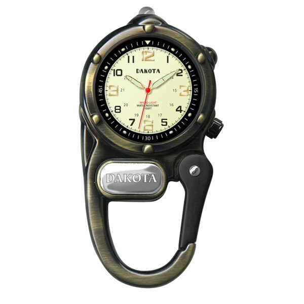 Dakota Men's Antique Goldtone Mini Clip Microlight Watch