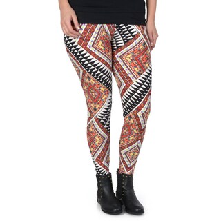 Hailey Jeans Co. Junior's Contemporary Plus Abstract Print Leggings-Image