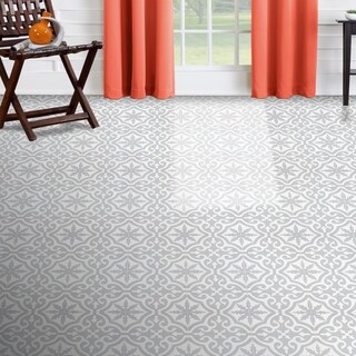 Low Price Argana Pack of 12 Grey-filled Handmade Cement and Granite Moroccan Tile (Morocco)