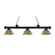 Z-lite 3-light Riviera Bronze Multi Colored Tiffany Billiard Fixture