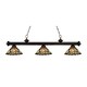 Z-lite 3-light Riviera Bronze Multi Colored Tiffany-style Billiard Fixture