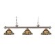 Z-lite 3-light Riviera Brushed Nickel Multi Colored Tiffany-style Billiard Fixture