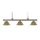 Z-lite 3-light Riviera Brushed Nickel Multi Colored Tiffany-style Billiard Fixture