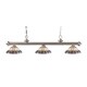 Z-lite 3-light Riviera Brushed Nickel Multi Colored Tiffany-style Billiard Fixture