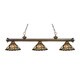 Z-lite 3-light Riviera Antique Brass Multi Colored Tiffany-style Billiard Fixture