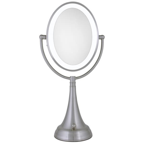 Zadro Next Generation LED Cordless Double Sided Oval Satin Nickel Vanity Mirror